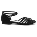 Dancing Queens Joy Tanzschuhe Mikrofaser - Absatz 1.0 cm flat & Wildleder-Sohle - Schwarz - 38