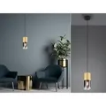 Trio Leuchten - Led Pendelleuchte 1-flammig Messing Matt Mit Rauchglas Schirm, Ø 10cm
