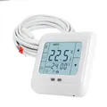 Digital Thermostat H3 + Touch-Display beleuchtet Unterputz mit Fühler für elektrische und wassergeführte Fußbodenheizung | Programmierbar Wochenprogramm weiß