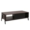 B-Ware Couchtisch MCW-O40, Staufächer Schiebetür MDF 42x120x60cm, Walnuss-Optik