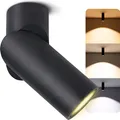 SSC-LUXon TOBI-L Aufbauspot schwenkbar schwarz mit LED GU10 5W (drei einstellbare Lichtfarben 3CCT) - Aufbaustrahler LED Wand Decke