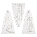 Parabelschablone Mathe, 3 Stück Kurvenschablone, Parabel Zeichenschablone, Normalparabel Schablone, Schablone Einheitsparabel, Parabel Lineal, für Studenten Büro Designer Malerei