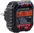 revolt Steckdosenprüfer: Steckdosentester mit Farb-Warn-Display, RCD-Test, Status-LEDs, 250 V (Fi Tester, Digitaler Steckdosentester, Multimeter)