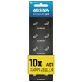 ABSINA AG1 LR621 Knopfzelle 10er Pack - 1,5V Alkaline Knopfzellen