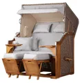 bene living Strandkorb Schleswig Pinie 2-Sitzer - PE mokka - Modell 563, BxTxH: 120x80x160 cm, Volllieger, Ostsee-Strandkorb