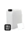 Trevendo Wasserkanister 10 Liter (DIN 51, Ø44 mm) - eingeprägte Literskala - Lebensmittelecht - BPA-frei - Ideal für Camping, Reisen und mehr - inkl Beschriftungsetikett