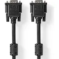 Nedis VGA-Kabel VGA Stecker VGA Stecker Vernickelt Maximale Auflösung: 1280x768 10.0 m rund ABS Schw (10 m, VGA) (CCGP59000BK100)