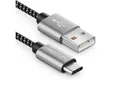 deleyCON 1,5m USB-C Kabel Nylon Ladekabel Datenkabel USB Typ C Handy USB-Kabel
