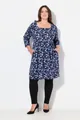 Ulla Popken Longshirt Longshirt Paisley A-Linie Carree-Ausschnitt