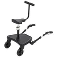 Fillikid FlexiRide Exklusiv Mitfahrbrett mit Sitz | Universal Kinderwagen Board abnehmbarer Sitz | Rutschfestes Buggy Board mit Federung | Verstellbar & klappbar | Bis 22kg | Kinderwagen Mitfahrbrett