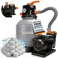 Sandfilteranlage mit Pumpe 13200 l/h 550W 1000g Filterbälle Pool Filterpumpe