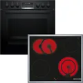 Bosch HND671LS62 - Einbauherd & Elektrokochfeld mit 5 Jahre Garantie, HEG578BB3 & NKN645GA2E, Mit Rahmen aufliegend, 60 cm