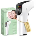 Curify Kontaktloses Fiebermesser für Stirn & Ohr - Digitales Fieberthermometer & Thermometer mit LED-Anzeige, Fieberwarnung & Speicher - Baby & Kinderthermometer