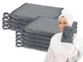 ZOLLNER24 9er Set Waschlappen in 16x21 cm - weiches Mikrofaser - anthrazit - mit praktischem Aufhänger