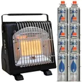 Z.M.C 2-in-1 Tragbare Gasheizung und Gaskocher + 8 Gaskartuschen 227g, Camping Heizung 1,7 kW, perfekte Wärmequelle ohne Strom, Gasheizer für Outdoor und Indoor, mobile Heizstrahler mit Piezozündung