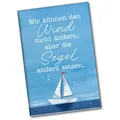 speecheese Magnet Segelboot Souvenir Magnet eckig mit Spruch Segel anders setzen bei