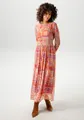 Midikleid, mit farbharmonischem Ethno-Druck, Gr. 38 - N-Gr, sand-dunkelrot-orange-dunkelgelb-lavendel N-Gr
