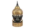 Oriental Galerie Dekofigur Buddha Büste in Schwarz Gold 70 cm (1 St), Skulptur, Figur, Holzbüste, Asiatische Dekoration