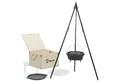 BBQ-Toro Holzkohlegrill Dutch Oven Set 6-teilig mit Holzkiste, mit Topf, Pfanne, Grillrost, Set 6-teilig