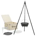 Dutch Oven Set 6-teilig Set Dutch Oven 6QT Outdoor Kochset in Holzkiste BBQ-Toro