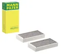 MANN-FILTER CUK 23 015-2 Innenraumfilter/Kabinenluftfilter - Pollenfilter mit Aktivkohle - (2er Set) für Pkw + Transporter