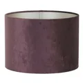 Lampenschirm Zylinder in Velours Aubergine  für Tischleuchte Tischlampe 25-25-18