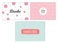 3 Stück Premium Dankeskarten (Klappkarten) mit 3 Umschlägen, Danke, Dankeschön, Karten, Dankekarten, Hochzeit, Geburt, Baby, Taufe, Abschied, Geburtstag, Jubiläum