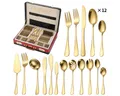 Cheffinger Besteck-Set Essbesteck Besteck-Set für 12 Personen m. Besteckkoffer 72-tlg, 12 Personen