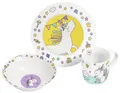 Geda Labels GmbH Kindergeschirr-Set Einhorn Doodle 3teilig (3-tlg), Porzellan, Weiß, 24x9,8x14,5, spülmaschinengeeignet