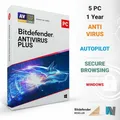 Bitdefender Antivirus Plus 2025 5 PC 1 JAHR