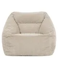 Icon Natalia Sitzsack Sessel für Erwachsene, Beige, Flauschiger Cord Stoff, Riesen Sitzsack Cord mit Füllung, Bean Bag Chair, Bequemer Sessel Wohnzimmer, Lounge, Schlafzimmer, Büro