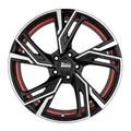 1x MAM WHEELS MAM RS5 black front polished red inside 7.0Jx16 5x112 ET40