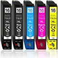5er Pack Druckerpatronen 16 16XL kompatibel mit Epson WF-2660