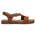Timberland für Damen. TB0A2R2TEM61 Calista Bay Ledersandalen braun (39 W), Wohnung, Schnalle, Lässig