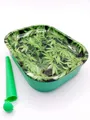 meytrade Aufbewahrungsbox mit Tablett aus Metall Cannabis Rolling Tray Behälter + Joint Hülle