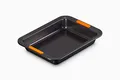 LE CREUSET Antihaft Backform, Rechteckig, 28 cm, Sauerteigbeständig, Aus Karbonstahl gefertigt, Anthrazit/Orange, 46079280010000