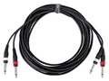 Pronomic J4J-6 Audiokabel - 2x 6,3 mm Mono-Klinke auf 2x 6,3 mm Mono-Klinke - Länge: 6 m - Flexibel und robust - Farblich markierte Stecker - Schwarz