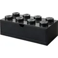 LEGO Schreibtischschublade 8 , Aufbewahrungsbox schwarz, Noppen