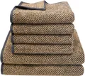 Dyckhoff Handtuch Set Golden Shades Herringbone, Walkfrottier (Set, 6-St), 4 Handtücher (50x100cm), 2 Duschtücher (70x140cm)