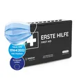 FLEXEO KFZ-Verbandkasten nach aktueller DIN 13164 | Europaweit gültig, gemäß StVZO | inkl. 2 med. Gesichtsmasken | Erste Hilfe Tasche, Kasten, Set, Verbandskasten, Auto, PKW