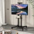 GOPLUS TV Ständer auf Rädern, höhenverstellbarer Fernsehständer mit Kameraablage, TV Standfuss für 32-70 Zoll LCD/LED/OLED TV, schwarz