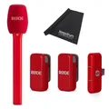 Rode Wireless Micro Mikrofon-System USB-C Rot mit Interview Micro Rot und Tuch