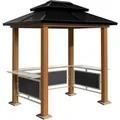 SOJAG Aluminium Grillpavillon Maui Holzoptik 158x249x278 cm