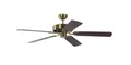 Pepeo Deckenventilator Deckenventilator Potkuri Messing antik / Walnuss, Mit Zugschnur