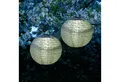 MARELIDA LED Lampion Solar Gartenlampions Blumenmuster grün 25cm Balkon Terrasse 2 Stück, LED Classic, warmweiß (2100K bis 3000K)