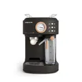 CREATE / THERA RETRO PRO/Halbautomatische Espressokaffeemaschine Schwarz / 20 bar, Milchtank, Tropfschale, zwei Ausläufe, Fassungsvermögen 1.5L, für gemahlenen Kaffee, 1250W