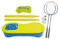 Schildkröt Badminton-Set Compact, inklusive Netz, 2 Schläger und 2 Bälle, im praktischen Kunststoffkoffer, 970992