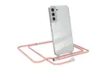 EAZY CASE Handykette Hülle mit Kette für Samsung Galaxy S22 Plus 5G 6,6 Zoll, Ketten Hülle Schultergurt Schutzhülle Tasche mit Band Altrosa Unifarbe