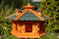* Vogelhaus Vogelvilla Futterhäuser Vogelhäuschen Holz Vogel Dach in grün V16