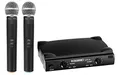 McGrey UHF-2V Dual Funk Mikrofon Set mit 50m Reichweite (Wireless Komplettset mit 2 x Handmikrofon, Betriebsdauer ca. 8 Stunden, 6,3mm Klinke Ausgang) schwarz